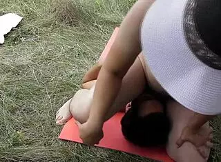 Hairy Mature Dominates with Outdoor Facesit and Pee