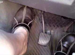 German Zeraphine73 Shows Sexy Feet in Car with Socks On