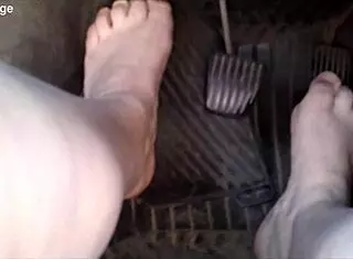 German Zeraphine73 Shows Sexy Feet in Car with Socks On