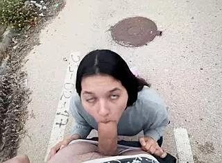 Brunette Sucking Cocks