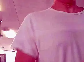 asian amateur takes simple selfie clip enjoying workout in public gym