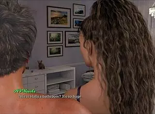 Leap of faith 100 in hentai anime game with big tits