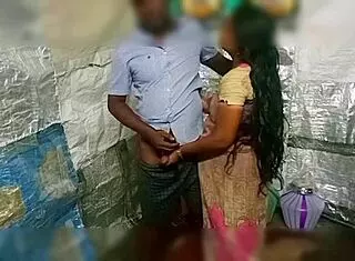 Indian village student fucks his aunty with blowjob and cum in mouth.