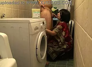 Wife enjoys rough sex while husband works upstairs