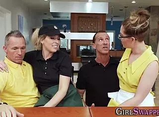 Blonde teen sucks stepdad in high definition cumshot.