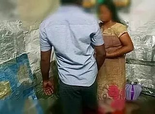 Indian village student fucks his aunty with blowjob and cum in mouth.