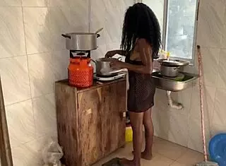 i made her pussy squirt in the kitchen while riding my big cock