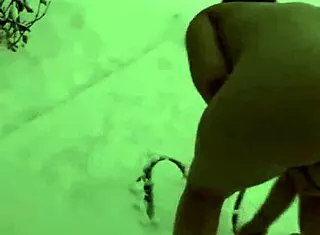 Flashing Pussy In Snow For Public Eating