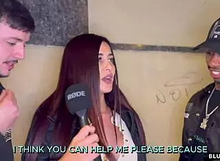 Street ends in hard amateur threesome with bbc