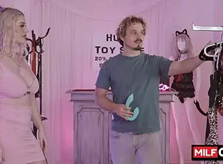 Busty blonde milf seduces partner with her amazing natural big boobs, leading to hardcore fucking