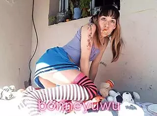 Bonneyuwu playing with plushies and spilling milk everywhere 🍼