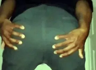 Sheer fingering and spreading open anus in close-up view