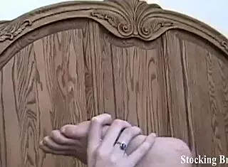 I love her cute feet in stockings