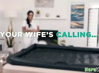 Brunette masseuse with huge boobs rocks nuru! 🔥