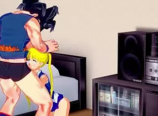 hentai sailor moon sucks gokus dick eagerly
