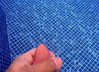 passionate sex in the pool with a surprised big-ass girl masturbating