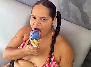 Giant Chocolate Cock Surprises Me at Ice Cream Shop