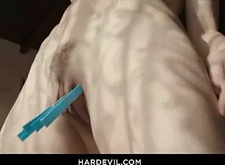 Flexible sheena stretches with solo masturbation