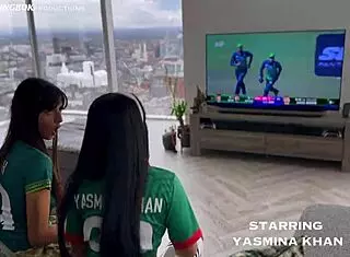 Two Horny Cricket Fans Rub Pussies