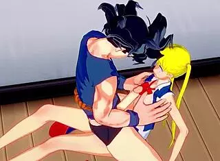 hentai sailor moon sucks gokus dick eagerly