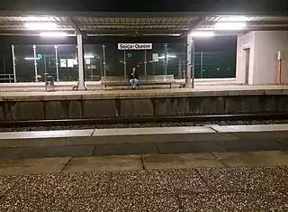 stranger fucks her in jeans at train station pov