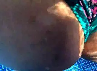 passionate sex in the pool with a surprised big-ass girl masturbating
