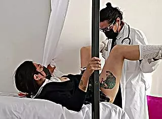 doctor takes advantage during the checkup, almost gets caught