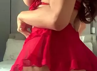 Solo video call with transsexual in fishnets