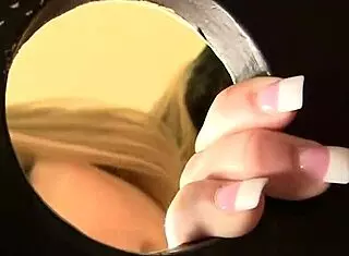 Blonde vicky vixen sucks big black cock through glory hole