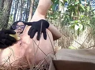 Cute Stepsister Masturbates in Forest with Me as Guide