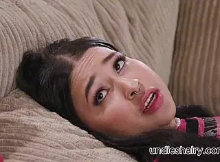 Wow, Sexy Brunette Craves Fresh Cock on Couch! Ryder Rey Sucks Nade Nasty