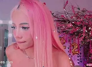 Petite college teen rides dildo hard in homemade video.