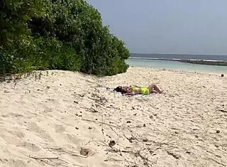 Risky Public Flashing on Beach