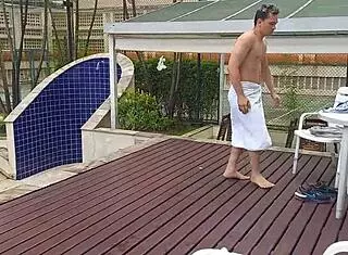 Ebony Brunette Sucks And Fucks Me In The Pool!